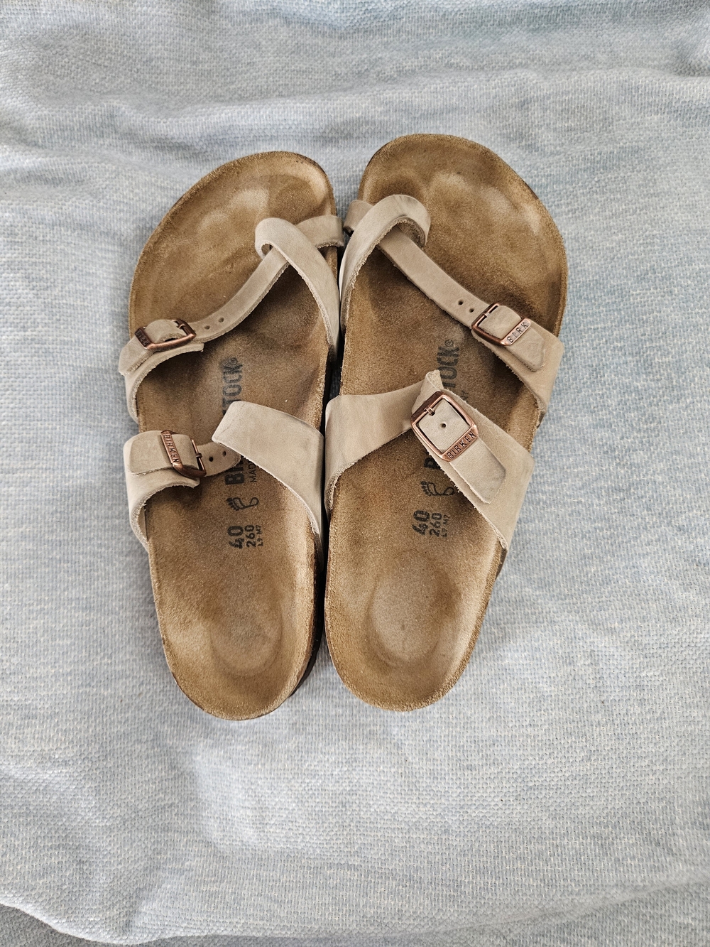 Berkinstock Beige Suede Women's Slide Sandals with Buckle Straps